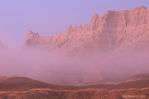 Badlands in Fog, Badlands National Park, South Dakota