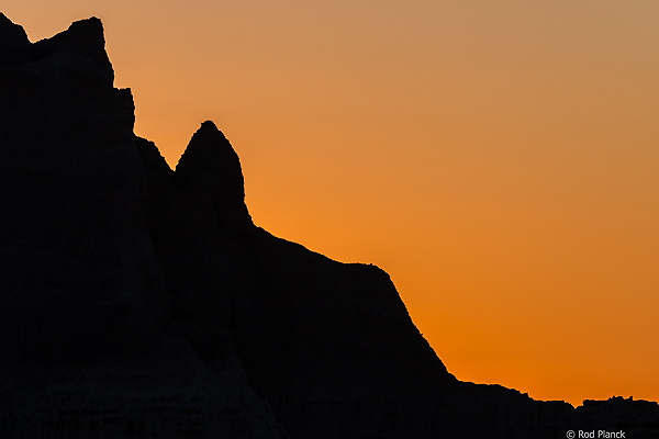 Sunrise Behind Formation, Badlands National Park, SD