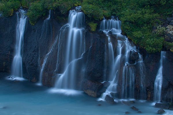 Hvita River, Iceland, Section of Hvita River, Flows out from Lava Flow