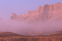 Badlands in Fog, Badlands National Park, South Dakota