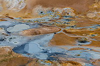 Hot Springs and Mud Pots in Geothermal area near Lake Myvatn, Iceland