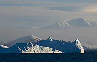 Mountains and Icebergs Along Antarctic Peninsula, Summer
